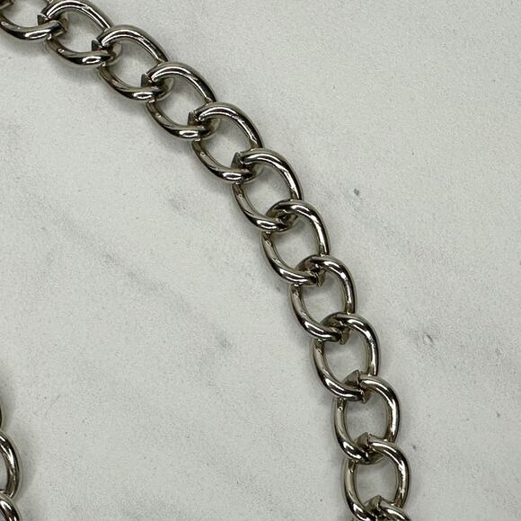 Womens Rhinestone Butterfly Chain Belt Silver Tone Chunky XS/Small ✨ - Picture 7 of 12